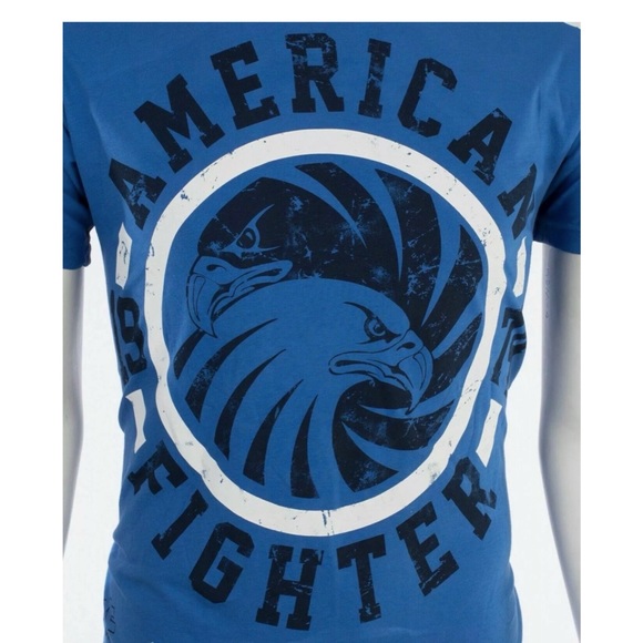 AMERICAN FIGHTER Bradley Eagle Blue Athletic Fit Mens Crewneck T-shirt L-3XL NWT - Picture 6 of 9